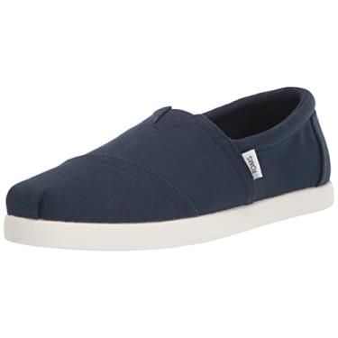 Imagem de TOMS Mocassim masculino Alpargata de lona de algodão reciclado, Azul marino, 9