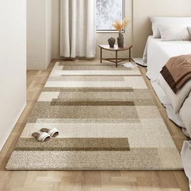 Imagem de Tapete listrado geométrico de luxo, confortável, macio, para sala de estar, bege, cor creme, decoração moderna, tapete para quarto, YHT078, A, 300x400CM