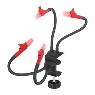 Imagem de KiBcsLic Ferramenta de solda de terceira mão Ferramentas de soldagem Braços flexíveis multifuncionais para serviços pesados Pintura Arte DIY Fixação para, Vermelho