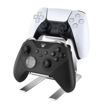Imagem de Suporte de controle – 2 prateleiras universais de alumínio, acessórios para decoração de mesa de jogos para PC e jogos, presentes para Xbox Series X S, Elite 2, PS5, PS4, PS3, Switch Pro e quase todos os controles
