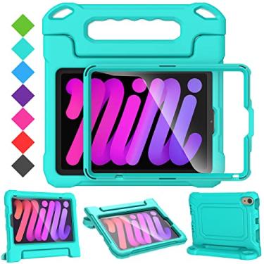 Imagem de SUPLIK Capa infantil para iPad mini 7 (A17 Pro) 2024 e Mini 6 2021, iPad mini 6ª/7ª geração com protetor de tela, capa durável à prova de choque com suporte para iPad mini de 8,3 polegadas de 6/7