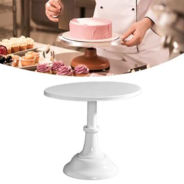 Imagem de Suporte de Bolo, Metal Estilo Europeu Antiderrapante Redondo para Festas W's Anni Base para Pastel Dorado Casamentos Aniversários Grandes Suportes Brancos Ries (M branco)