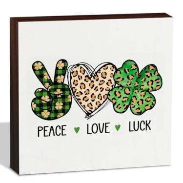 Imagem de Placa decorativa de casa de fazenda, dia de São Patrício, placas, caixa de madeira irlandesa, sorte, decoração de mesa, placa de bloco de madeira, sinal de caixa verde, decoração de escritório para