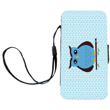 Imagem de Rikki Knight Capa carteira azul e marrom Deco coruja flip com aba magnética para Apple iPhone 4 e 4s