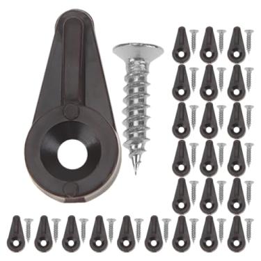 Imagem de jojofuny 50 Conjuntos De Clipes De Retenção De Vidro Com Parafusos De Metal Kit De Clipes De Suporte De Espelho De Plástico Clipes De Portas Marrons Para Fixação De Armário De Janela De