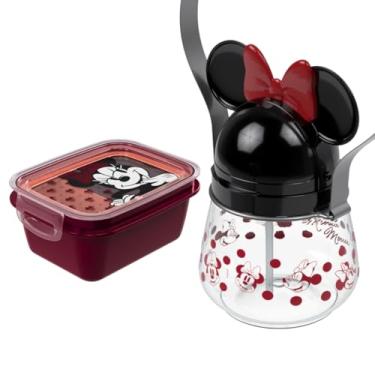 Imagem de Kit Garrafa Orelha Minnie e Marmita Infantil Volta às Aulas