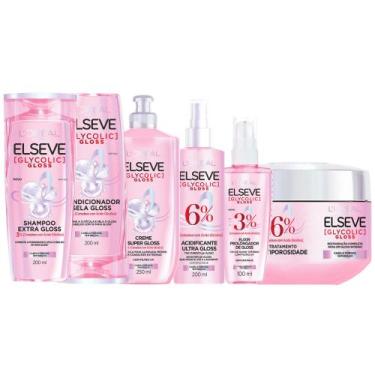 Imagem de Kit Completo Glycolic Gloss Shampoo Condicionador 200ml Completo Elsev