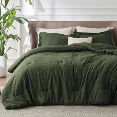 Imagem de Conjunto de Edredom Bedsure King Size Verde Escuro - Para Todas as Est