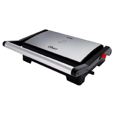 Imagem de Mini Grill e Sanduicheira Oster OGRL230 2 em 1 Inox Antiaderente - 220V