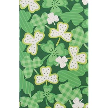 Imagem de Mainstream Toalha de mesa de flanela de vinil trevo medley dia de São Patrício (verde, 152 cm), fundo verde