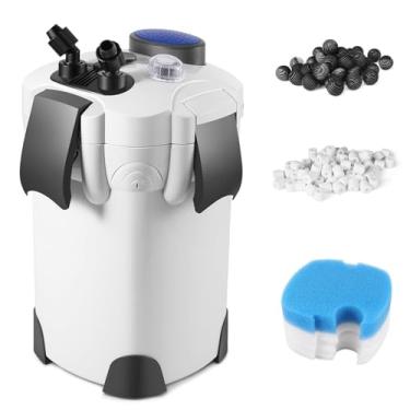 Imagem de Flexzion Filtro de recipiente de aquário para aquário de até 150 galões - 525 GPH, com 3 bandejas de mídia barra de pulverização filtro externo para tanque de peixes
