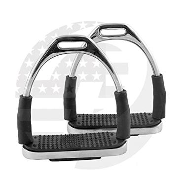 Imagem de Estribos de cavalos polonês de 12 cm (prata) Estribos flexíveis de segurança (4,75 polegadas) Riding Bendy (4,75 polegadas)