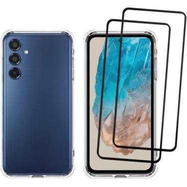 Imagem de Capa M35 5g, Capinha Anti Impacto e 2x Pelicula Vidro 3D Para Samsung 