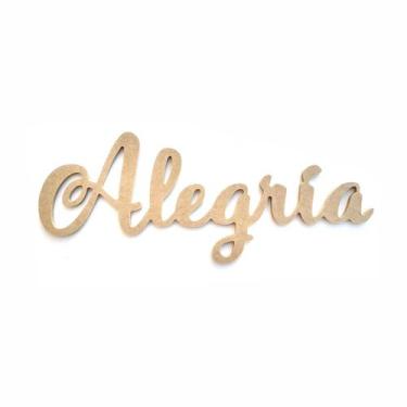 Imagem de Palavra Decorativa Alegria Lettering Para Parede 35cm em Mdf Cru 6mm -