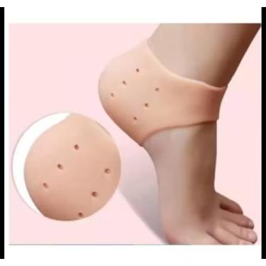 Imagem de Protetor de Calcanhar em Silicone Gel, Palmilha Ortopédica para Esporão e Fascite, com Orifícios de Ventilação
