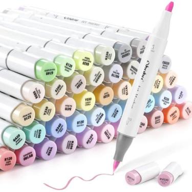 Imagem de Canetas de Tinta Dupla Ohuhu - 48 Cores para Arte com Misturador