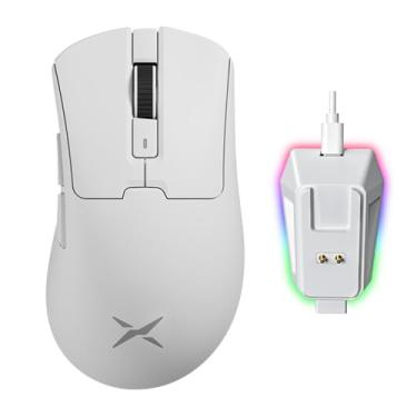 Imagem de DeLUX M900PRO Mouse Gamer sem Fio, Taxa de Polling de 8000Hz, Base de Carregamento RGB, Design Ergonômico de 63 g, Sensor PAW3395 com 26000DPI, Botões Programáveis (Branco)