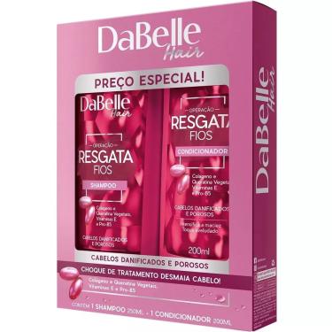 Imagem de Kit Shampoo 250ml + Condicionador 200ml Resgata Fios Dabelle
