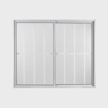 Imagem de Janela de Alumínio de Correr 100x120cm 2 Folhas com Grade e Vidro Mini Boreal Linha Soft mgm