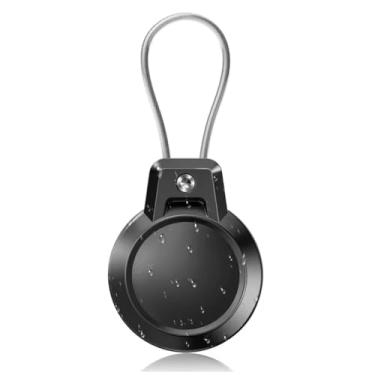 Imagem de 1 Case à prova d'água para Rastreador apple, capa com chaveiro, capa rígida de policarbonato + TPU à prova de choque e resistente a arranhões para Apple Air Tags(Preto)