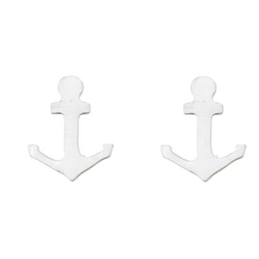 Imagem de Brinco Para Primeiro Ou Segundo Furo Ancora Prata 925