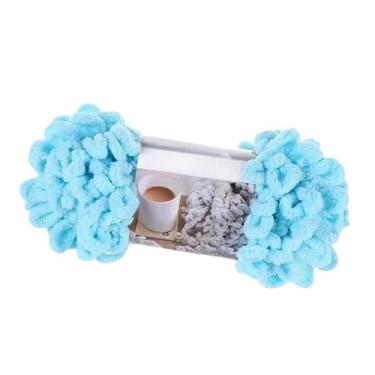 Imagem de Esquirla Coloque grosso de almofada de almofada de almofada lavável pano de crochê Diy tricô de fio volumoso para camisola de almofada de travesseiro, Azul