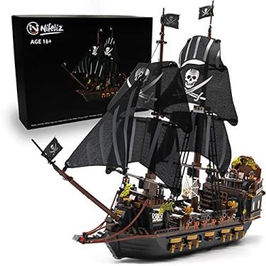 Imagem de Nifeliz Kits de blocos de montar modelo de navio piratas Black Hawk – Conjunto de construção para construir, conjunto de modelos e brinquedo de montagem para adolescentes e adultos, é um ótimo