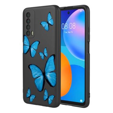 Imagem de KOARWVC Capa de telefone para Huawei P Smart 2021, Y7a PPA-LX1 PPA-LX2 PPA-LX3 capa fofa padrão borboleta design fino protetor macio TPU bumper capa de telefone para Huawei P Smart 2021 borboleta