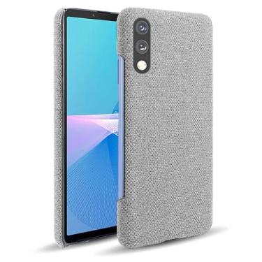 Imagem de Capa para Sony Xperia AEC 2,Capa desenhada em lona,Case Protetora Ultrafina com Empunhadura Macia,Design em Tecido Antichoque e Antiarranhões-Light gray