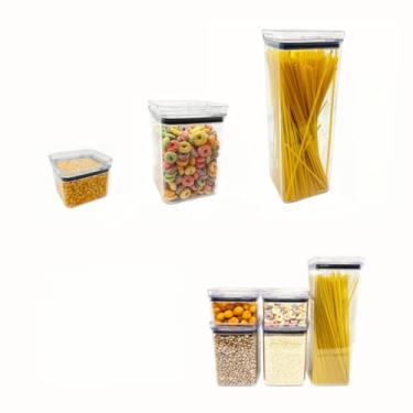 Imagem de Escolha Seu Kit Potes Herméticos para Mantimentos de Cozinha Alimentos Armário Acrílico Plástico