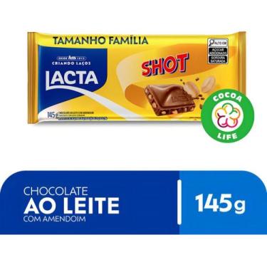 Imagem de Kit c/ 3 Chocolate Lacta Ao Leite Com Amendoim Shot 145g
