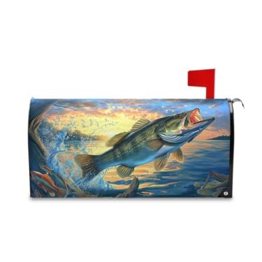 Imagem de ALAZA Capas de caixa de correio Big Fish Magnetic Garden Yard Post Wraps Letter Box Decorações 45 x 51 cm (tamanho padrão), g349051871p390c425s804