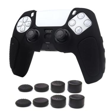Imagem de Capa de controle espessa preta compatível com controle PS5/Playstation 5, capa protetora RALAN com alça de polegar personalizada