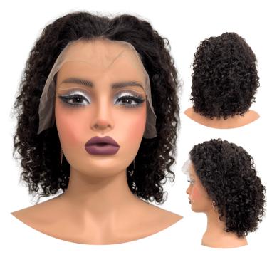 Imagem de Peruca Humana Front Lace 13x4 Cacheada Ondulad Pixie Natural