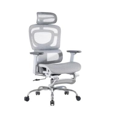 Imagem de Cadeira De Escritório Ergonômica Wt07 Luvinco Malha Respirável Com Suporte Lombar Adaptável Apoio Para Pés Retrátil Encosto Ajustável Seis Posições Suporta 200kg