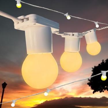 Imagem de Varal Luzes Até 25 metros a Cada 50cm Preto Lamp Leitosa 15w Area Externa Gambiarra Casamento Jardim (Branco - 220V, 20 Metros)