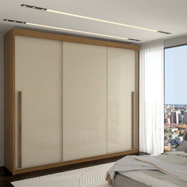 Imagem de Guarda-Roupa Casal Cardial 3 Portas 6 Gavetas Cinamomo/Off White - Panorama Móveis