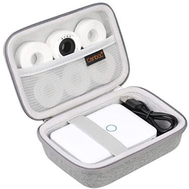 Imagem de Canboc Estojo de transporte para NIIMBOT D110/JADENS D110/ORGBRO X1, caixa portátil para impressora de etiquetas Bluetooth, bolsa de malha com zíper para papel de etiqueta e cabo de carregamento
