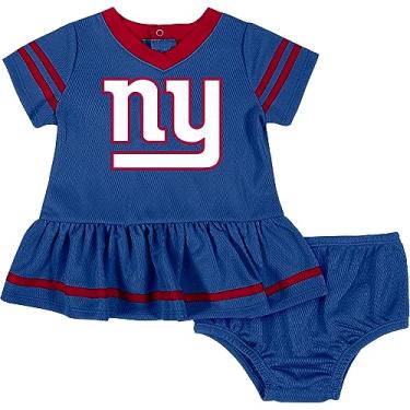 Imagem de NFL Vestido Jersey New York Giants Team e capa de fraldas, azul/vermelho New York Giants, 3-6 meses