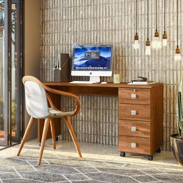 Imagem de Escrivaninha Dubai Lukaliam Móveis MDP 25mm 4 Gavetas