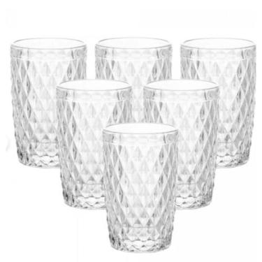 Imagem de Jogo De 6 Copos Altos Vidro 370ml Bico de Abacaxi Praticasa