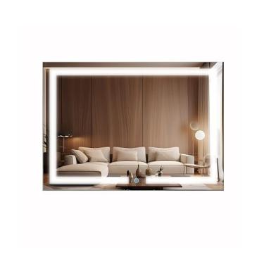 Imagem de Espelho Retangular 50x70cm Iluminado Decorativo Com 3 Leds Touch Screen