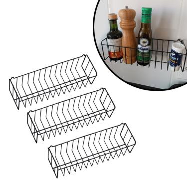 Imagem de Kit 3 Cesto Fruteira de Parede 30x9cm Aramado para Cozinha Banheiro Lavanderia Organização Multiuso N1