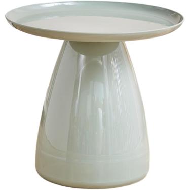 Imagem de Mesa de café redonda para sala de estar design simples estrutura estável tons elegantes mesa de café acrílico múltipla para sala de estar ou escritório, matcha verde, tamanho único