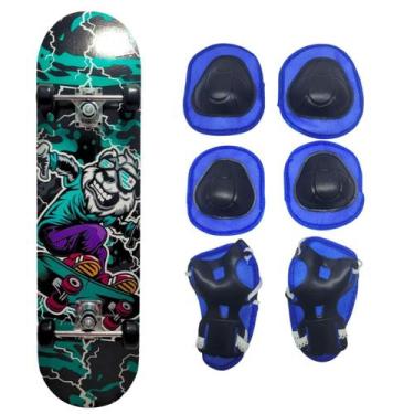 Imagem de Skate Infantil Cachorro 50 Kg + Acessórios De Proteção ul - Funs