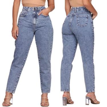 Imagem de Calça Mom Jeans Feminina - Naraka, Azul escuro, 42