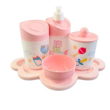 Imagem de Kit Higiene Baby Menino e Menino c/bandeja em MDF - Dóia Kids, Nuvem R