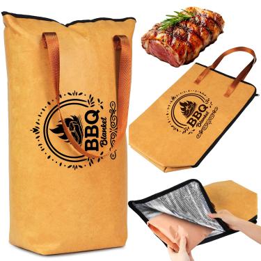 Imagem de F-Q-T Cobertor Para Churrasco Descansar Carne, Defumador Reutilizável Churrasco, Bolsa Térmica Defumar Acessórios Portáteis Áreas Externas (21 Polegadas)