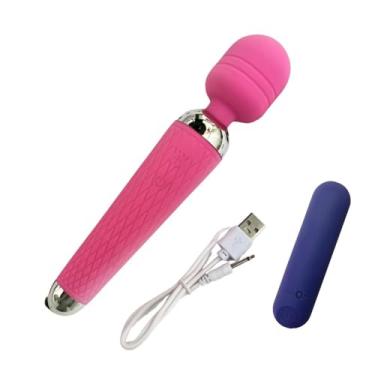 Imagem de Kit Dupla Sensação: Varinha Mágica 6000 RPM + Bullet Vibrador 10 Modos – Estimulação Clitoriana Potente e Discreta