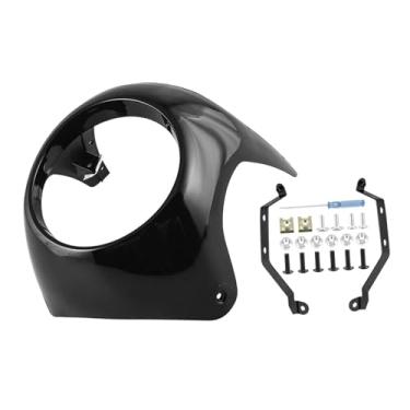 Imagem de JicSuXi Carenagem de farol, carenagem frontal, acessórios fáceis de instalar, faróis redondos, luz, decoração de carroceria, para- de motocicleta